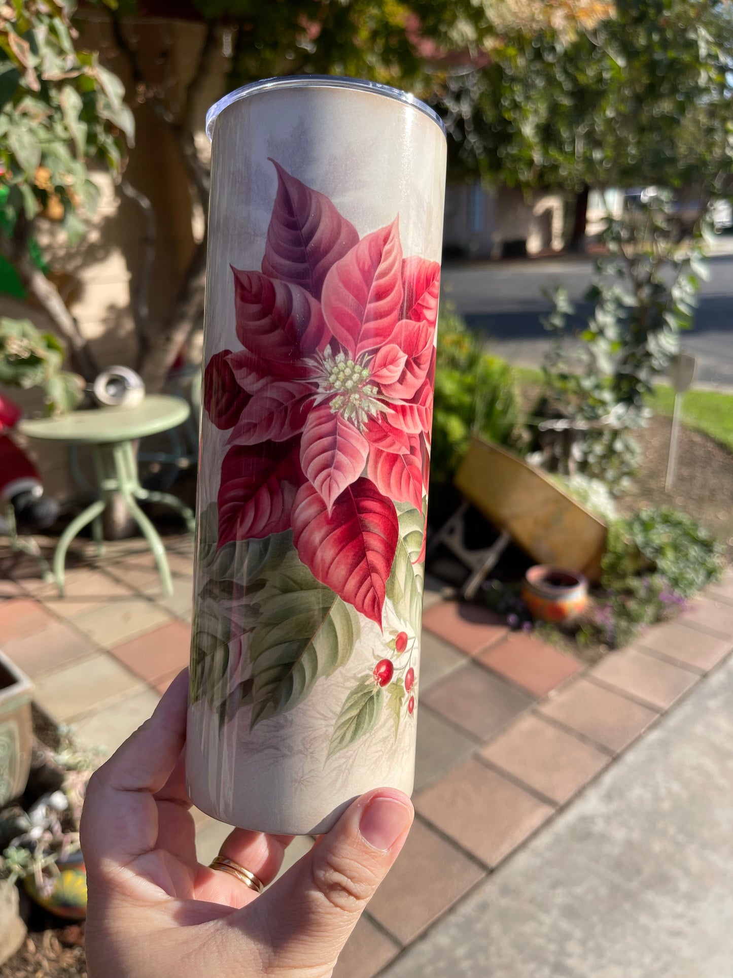 Poinsettia Christmas Tumbler