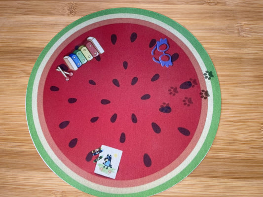 Watermelon Rug Round Mouse Pad