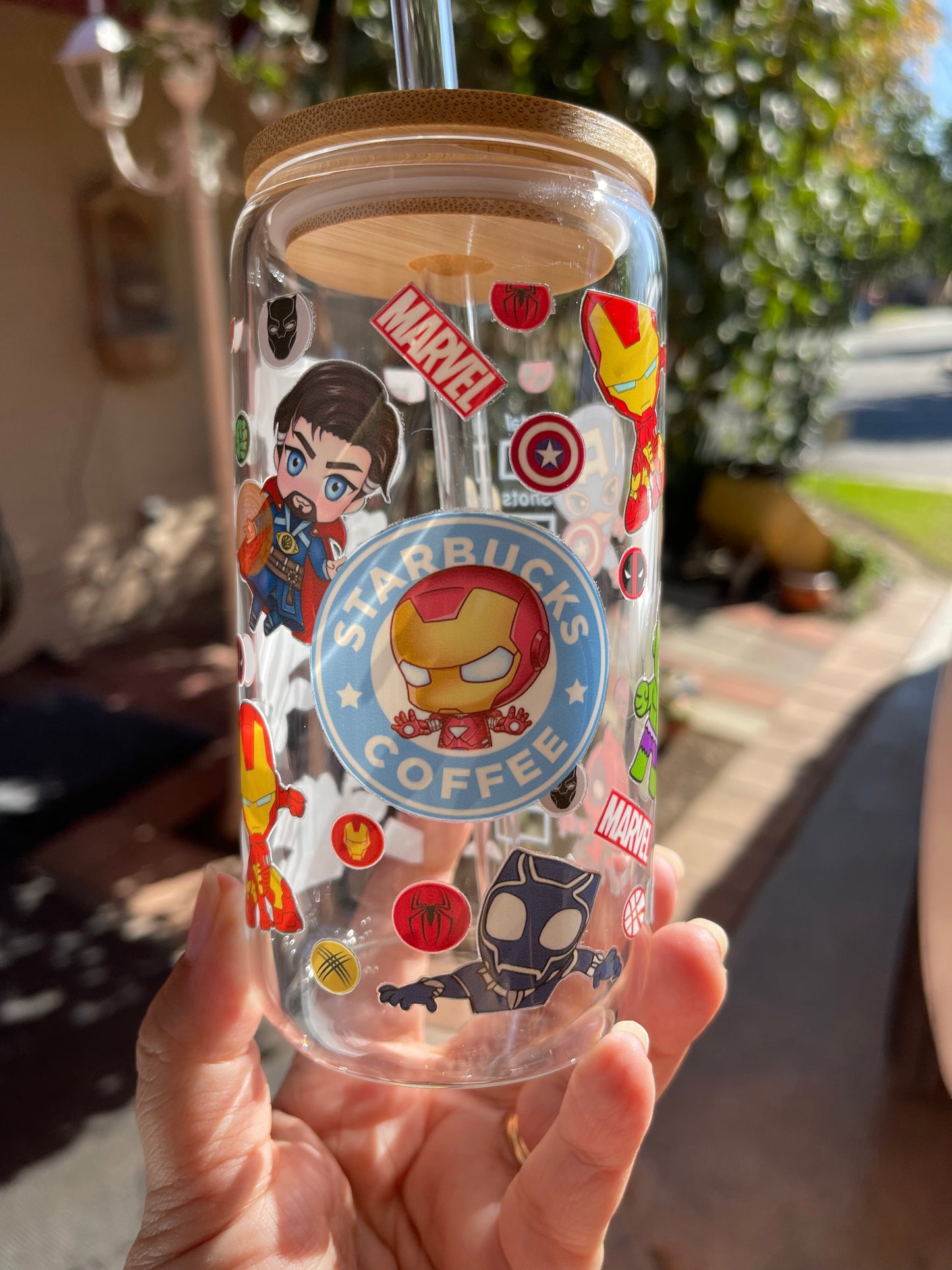 Superhero Glass Cup