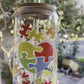 Autism Puzzle Piece Glass Cup